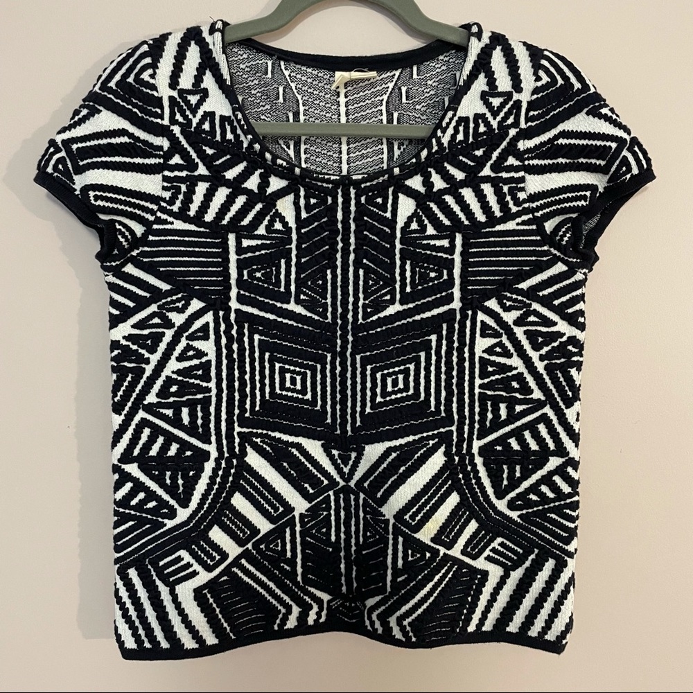 Anthropologie Geometric texture sweater shirt